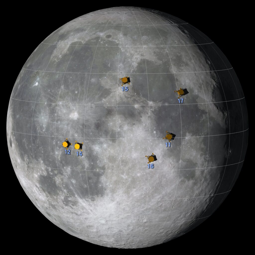 Mond Landeplätze Apollo-Missionen NASA