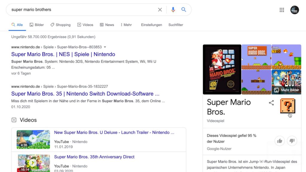 Google Super Mario Brother Easter Egg