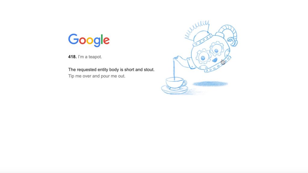 Google Teapot Eater Egg
